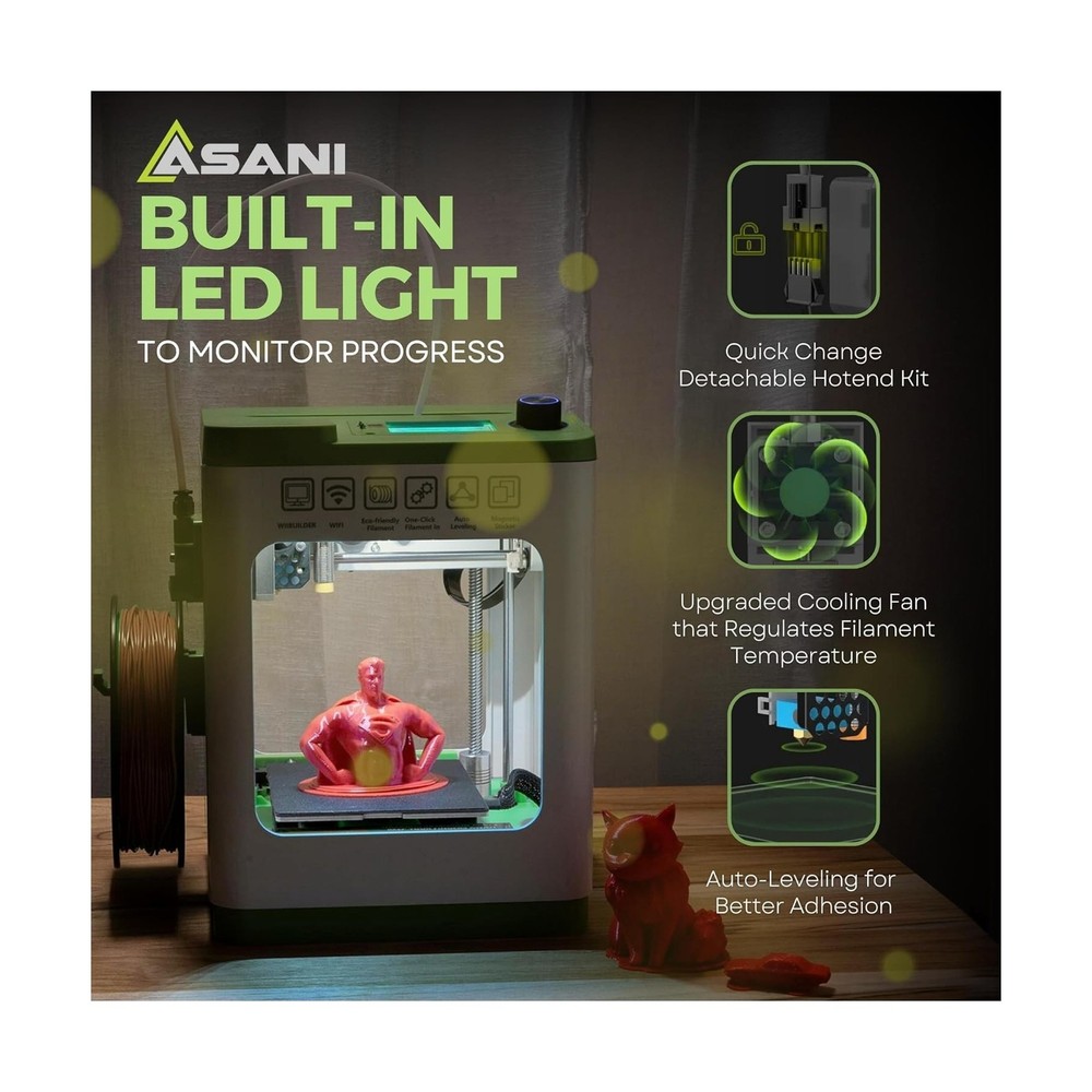 Fully Assembled Mini 3D Printer for Kids and Beginners - Complete Starter Kit...