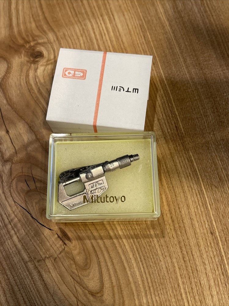 vtg Mitutoyo Micrometer Caliper Tie Clip Engineering Metal Work Silver