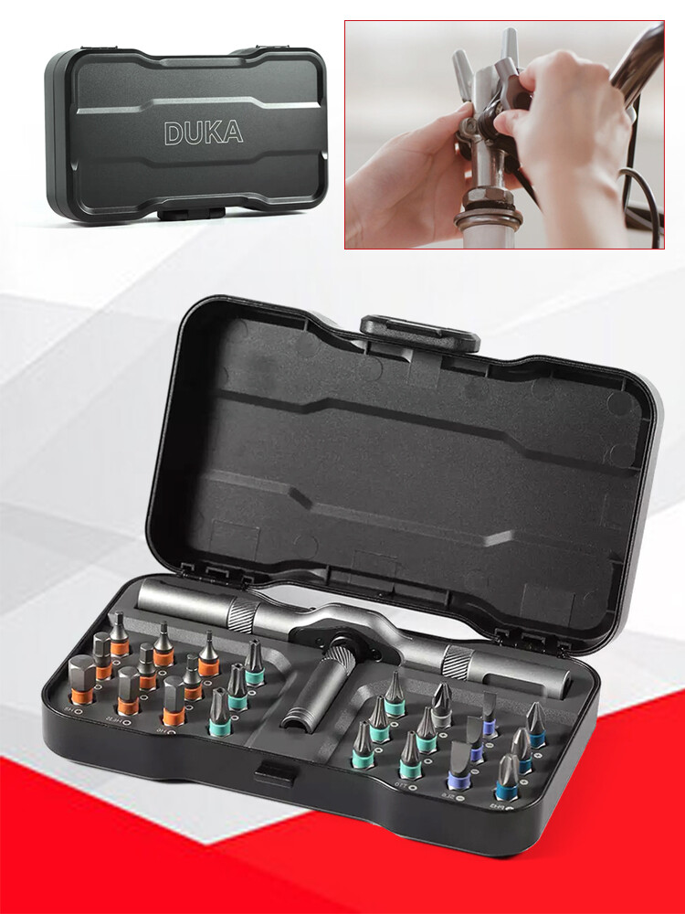 DUKA 24 in 1 Multi-Purpose Ratchet Screwdriver Bits Set DIY Toolbox C1W6Cn