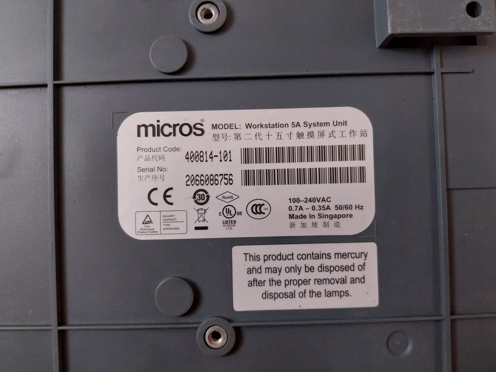 Micros 400814-101C Workstation 5A System Unit 100-240 VAC
