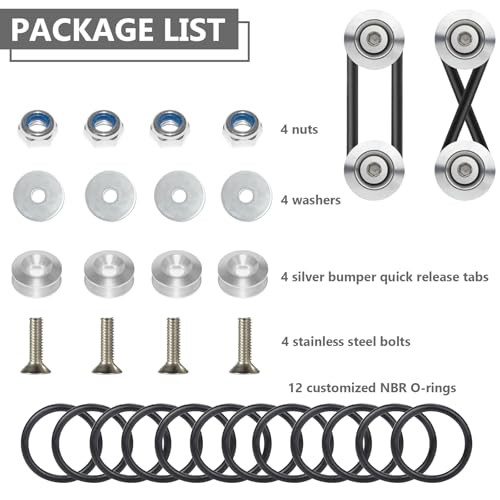 Universal Bumper Clips, Front Rear Bumper Quick Release Kit, Bumper 2set Silver