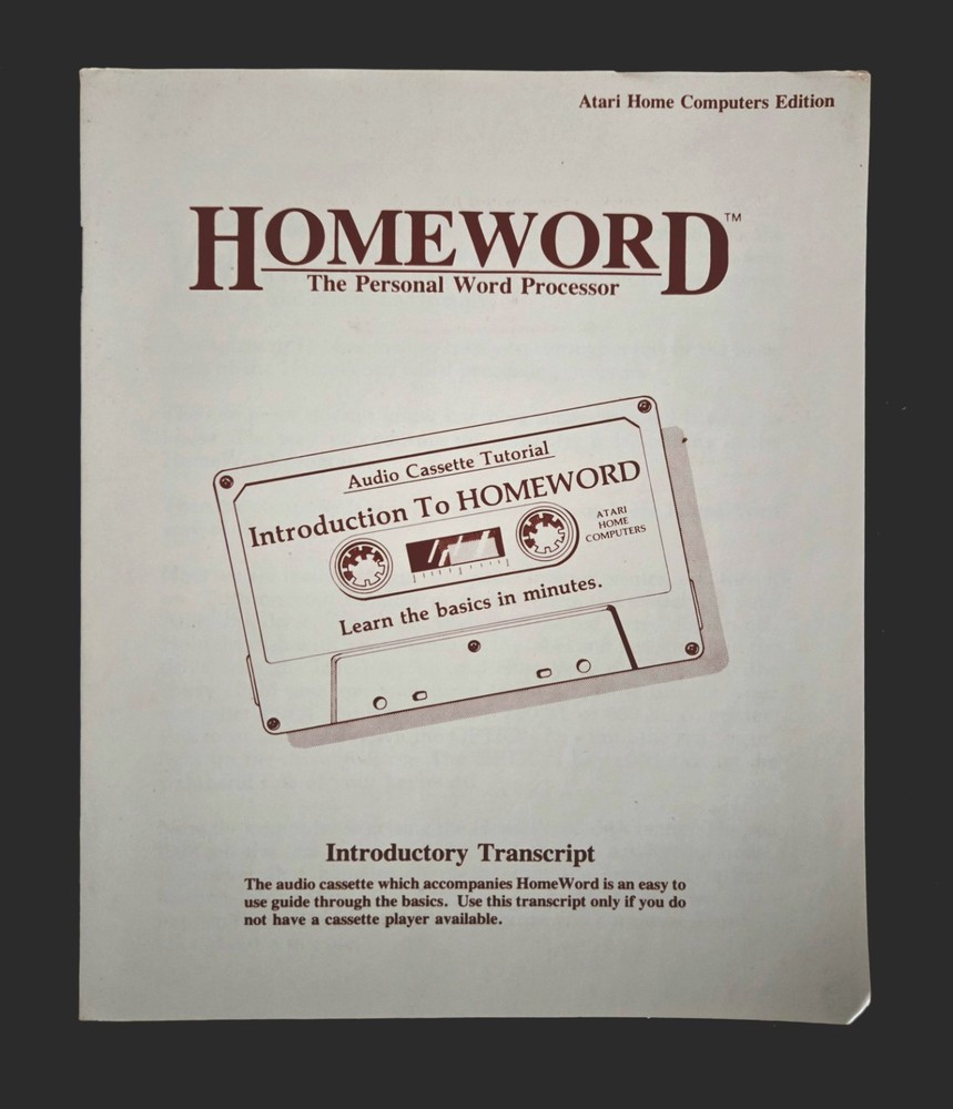 Sierra On-Line HomeWord Word Processor System Complete for Atari Home Computers
