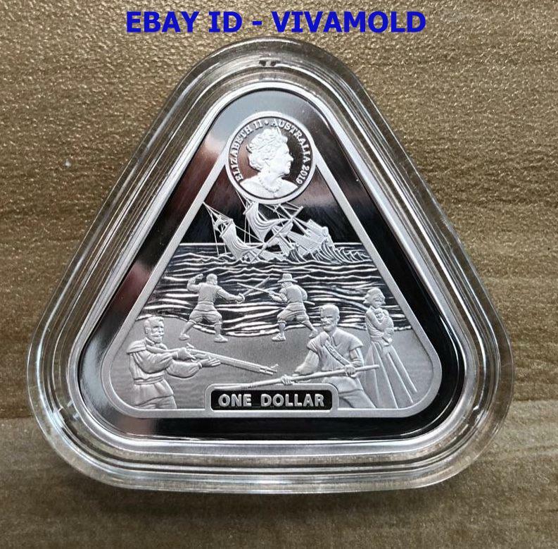 1 $ AUSTRALIA 2019 BATAVIA SHIPWRECK 💥 TRIANGULAR 💥 1 OZ SILVER SILBER 999