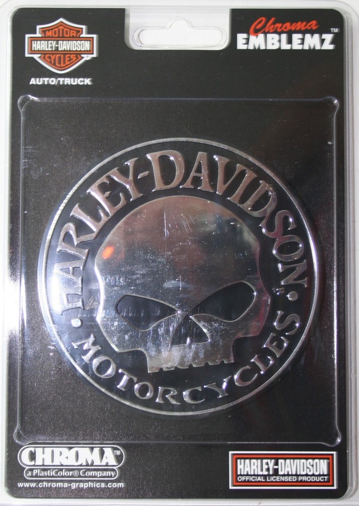 Chroma 009113 Harley-Davidson Skull Chrome ABS Decal, 1 Pack, Willie G