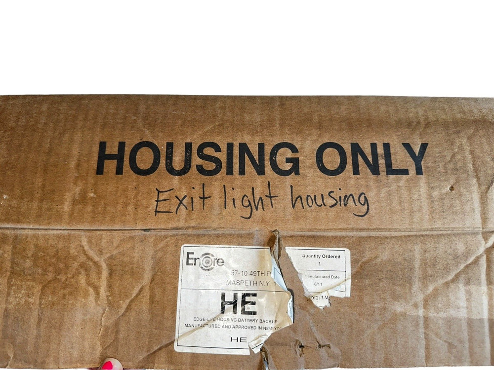 Encore Lighting HE Edge Lite LED Exit Sign Housing Only Battery Backup Frame