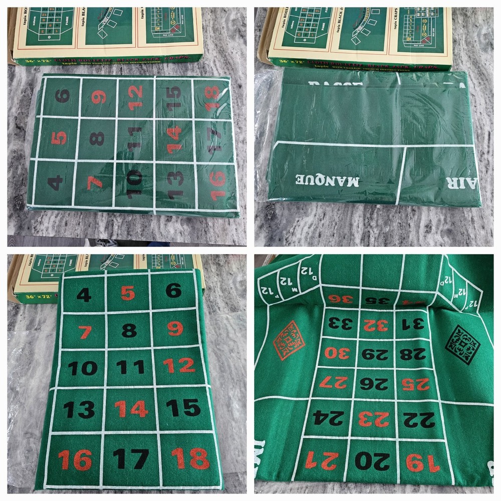 36x72" Casino Roulette Layout Felt Tabletop Cloth Mat