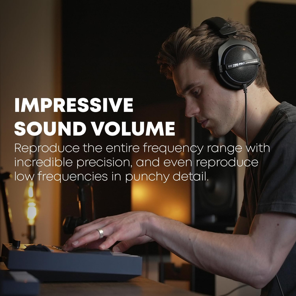 DT 770 Studio, 80 Ohm, Closed Back, over Ear, Wired Professional Studio Headphon