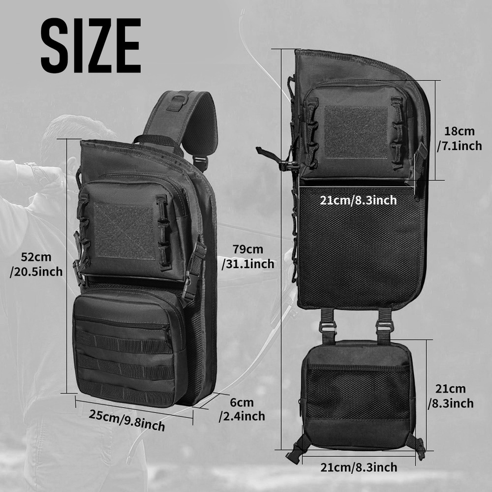 Lightweight Back Arrows Quiver with Molle System Pocket Foldable Hip Arrows Bag