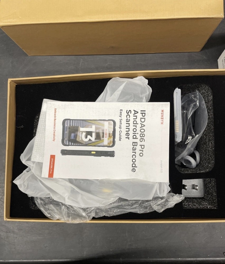 MUNBYN IPDA101-2D-BK-US 5'5" Android 13 Barcode Scanner Black NEW
