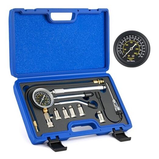 Engine Compression Tester Kit, 11 pc Cylinder Compression Tester Advanced Set
