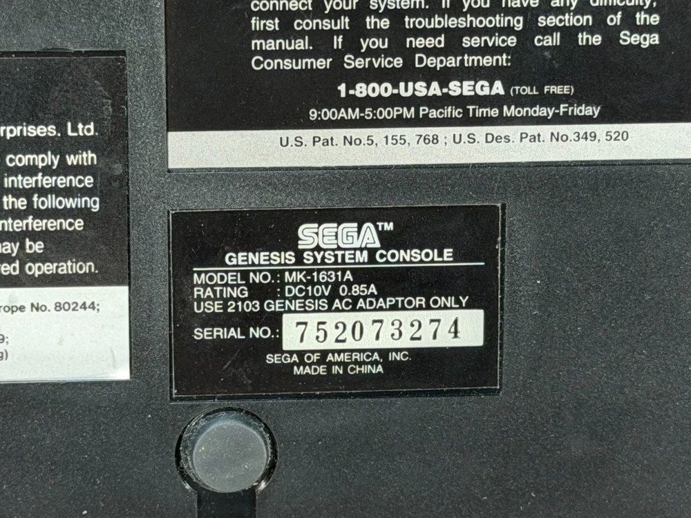 Sega Genesis Console No Cords