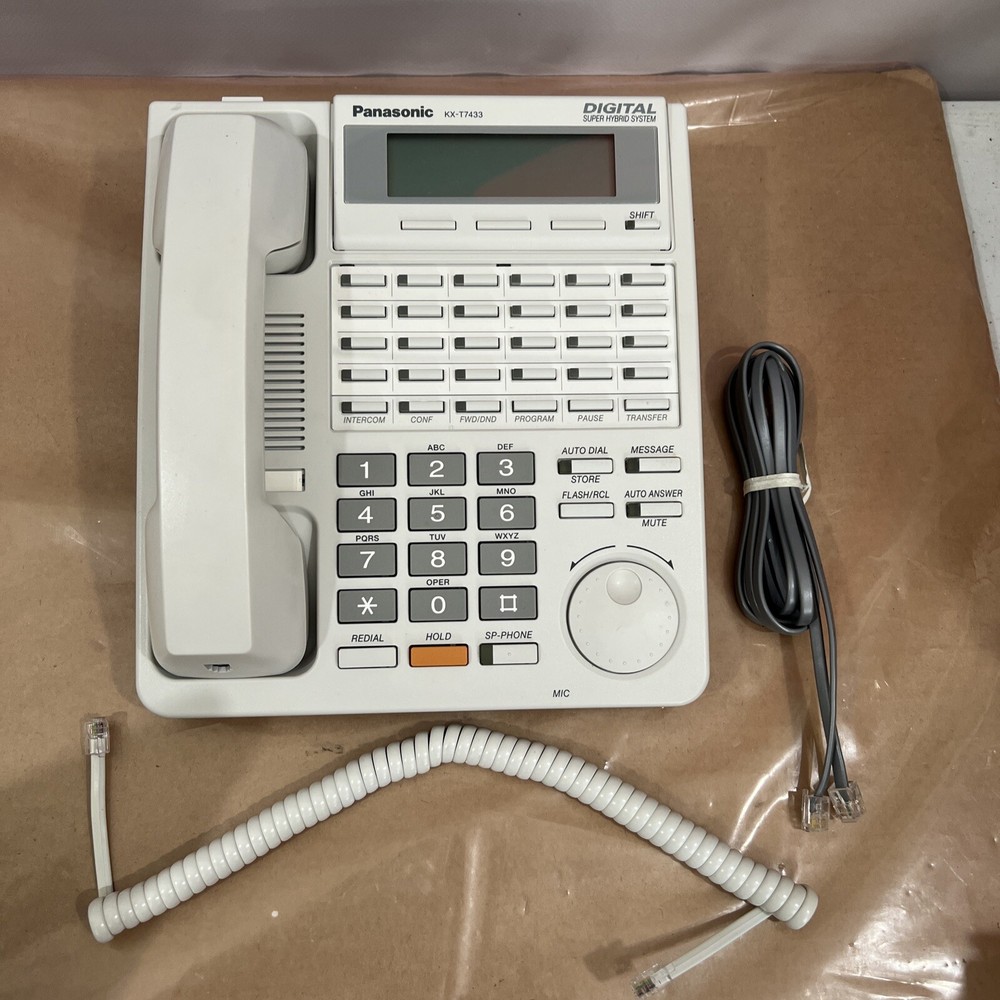 Panasonic KX-T7433 24-Button Digital Speaker display Phone WHITE- Refurbished