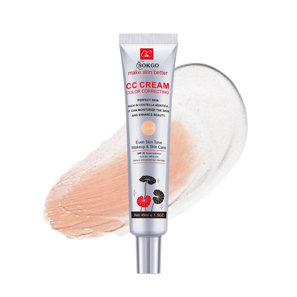 Color Correcting CC Cream, Full-Coverage Foundation, SPF 25, Even Skin Tone, Hyd