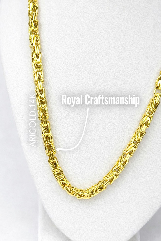 Men's Byzantine Chain 14k gold Necklace With code .