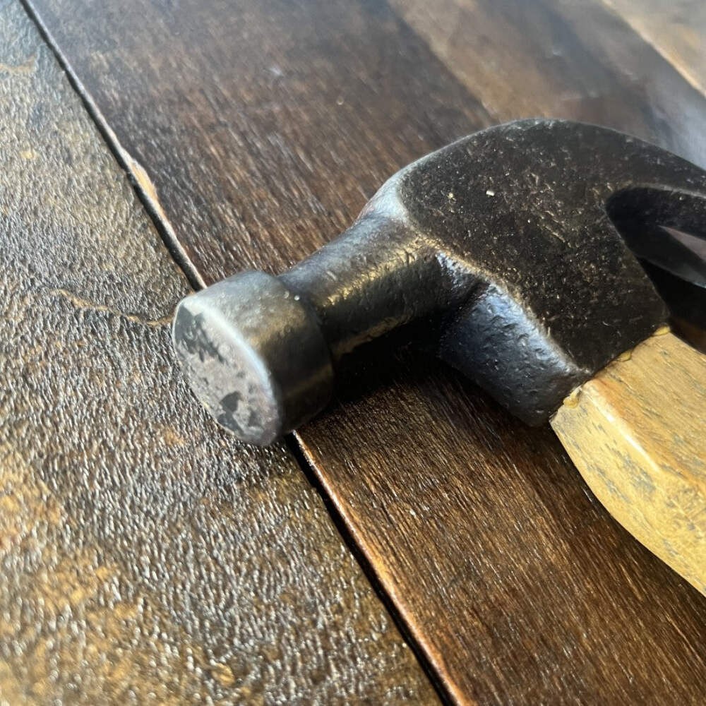 Vintage Wood Handle Claw Hammer 14.5 Inch Refinished Handle