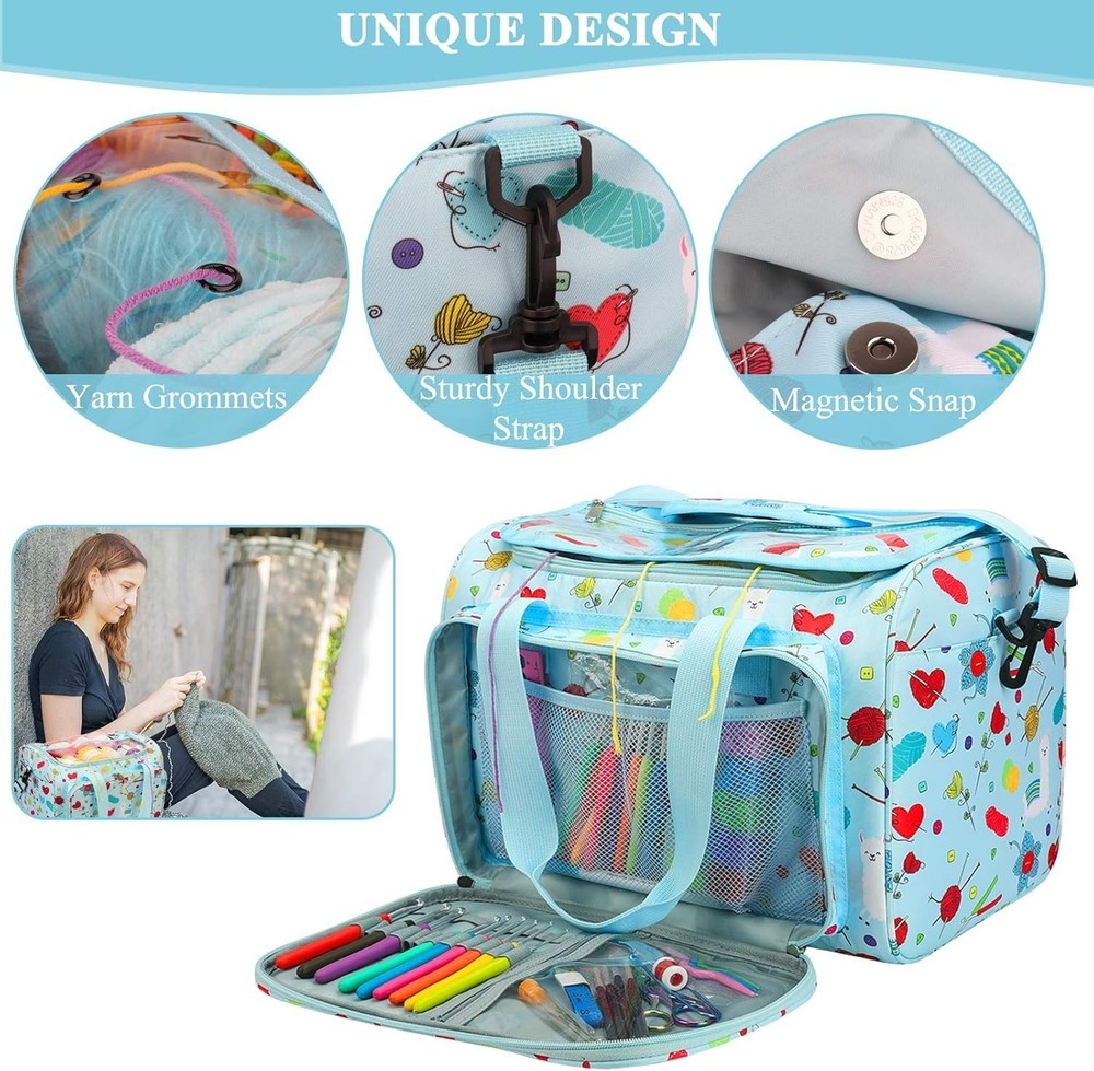 Durable Yarn Organizer with Shoulder Strap