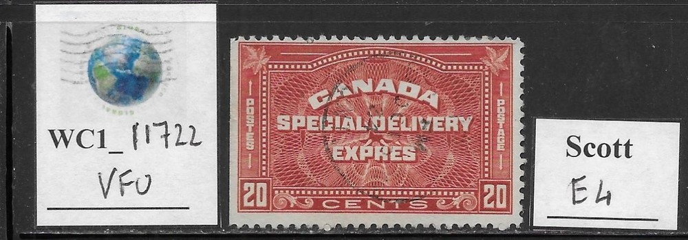 WC1_11722. CANADA. 1933 Special Delivery stamp. Scott E4. Used