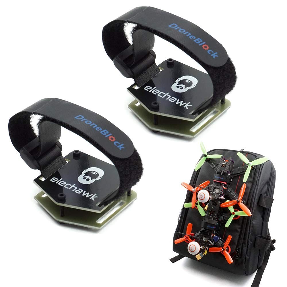 2 Set FPV Drone Lock Mount for Backpack Plug-in Accessories DIY Small, Black