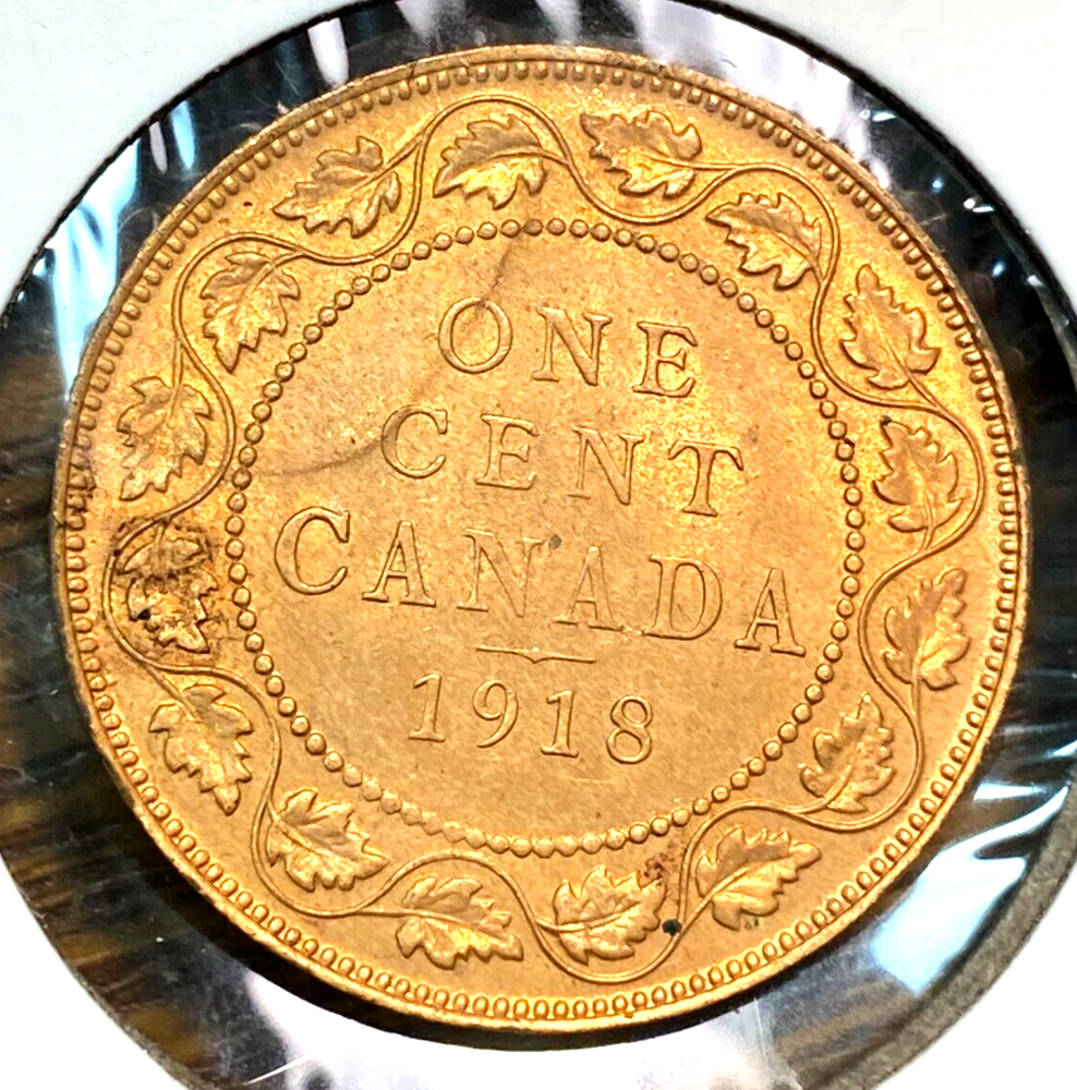 1918 Canada One Cent Choice Uncirculated Full Red CHN