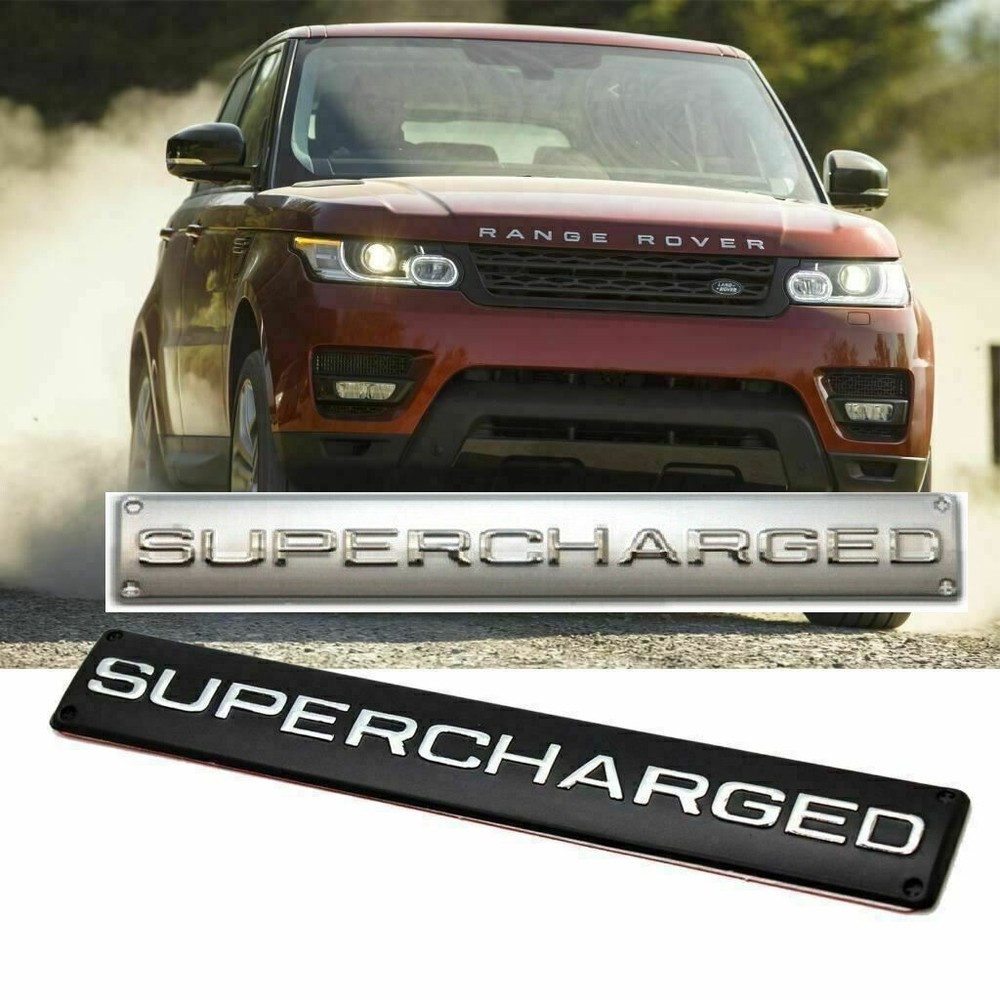 1x NEW SUPERCHARGED Trunk Badge Emblem Black or silver