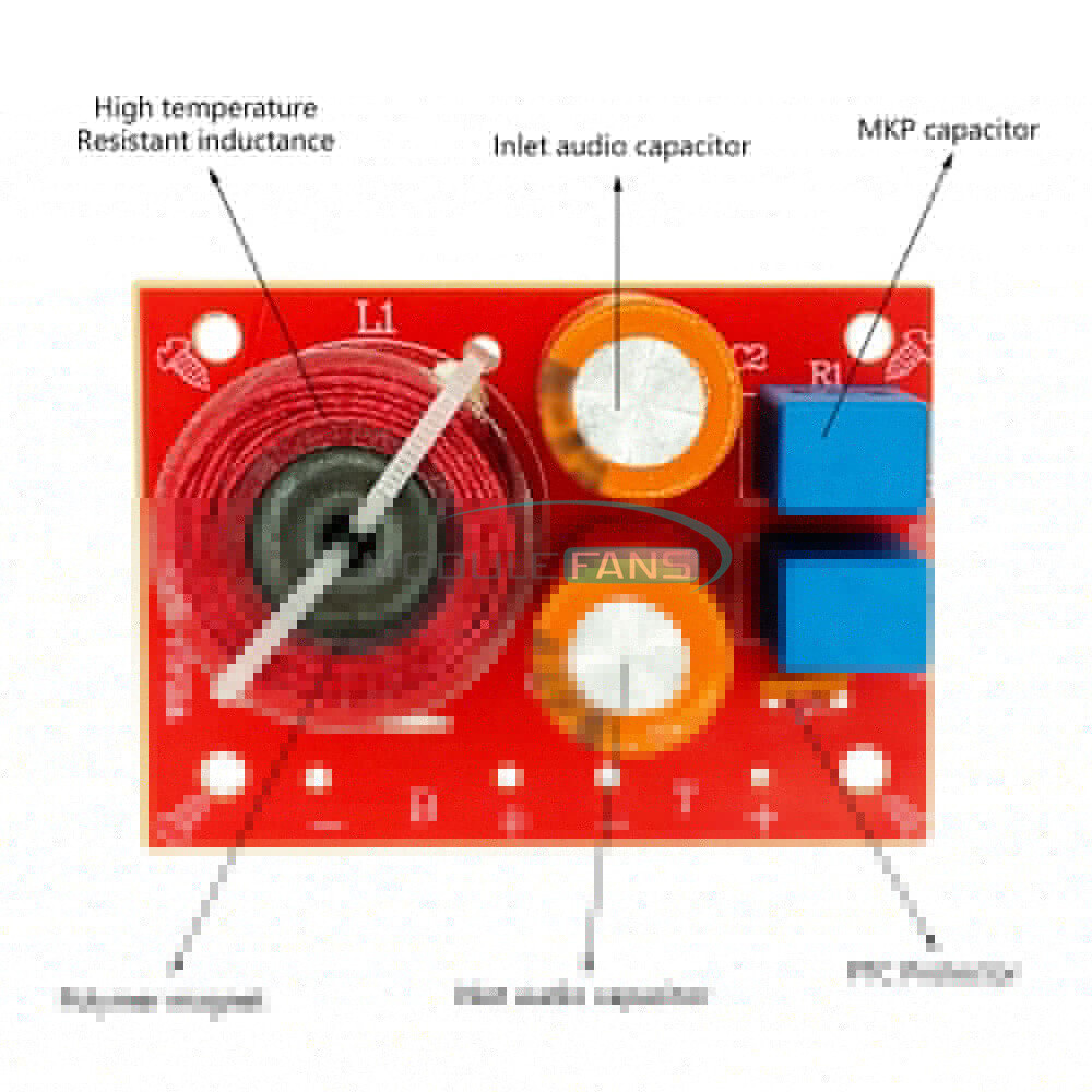80W Hi-Fi Audio Speaker Crossover High & Low Two-way Filter Frequency Divider
