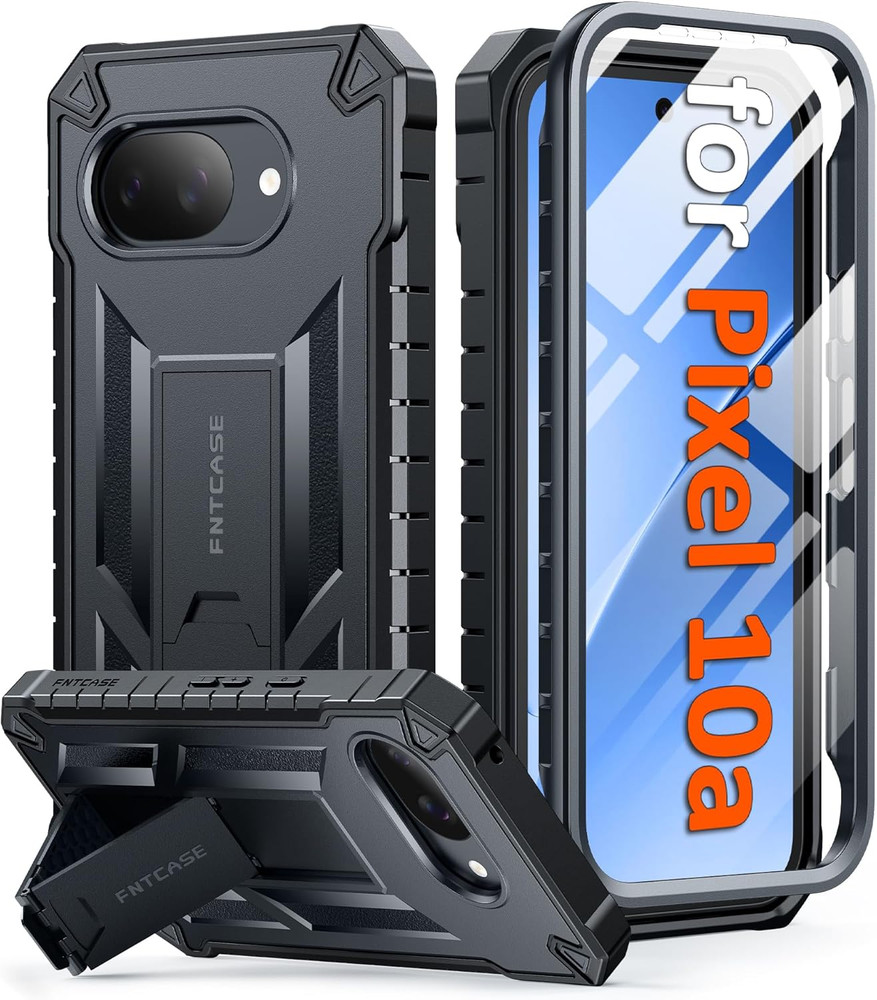 for Google Pixel 10A Case: with [Built-In Screen Protector & Kickstand] [Militar