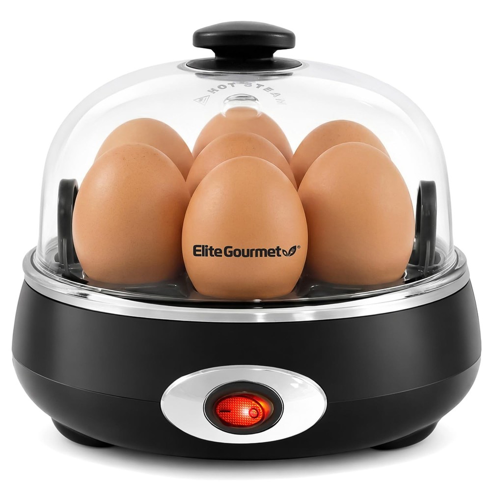 EGC007CHC# Rapid Egg Cooker, 7 Easy-To-Peel, Hard, Medium, Soft Boiled Eggs, ...