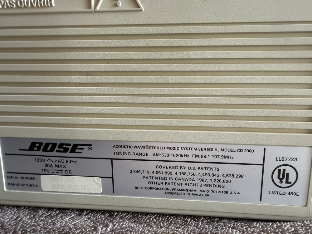 Bose Model CD-2000 Acoustic Wave Stereo Music System Tested & Working