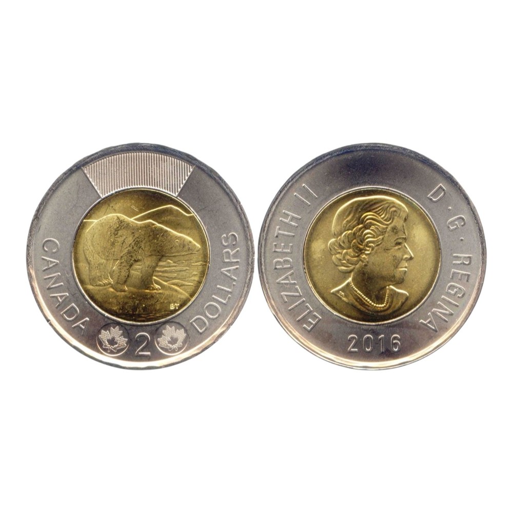 Canada 2016 Regular BU UNC Uncirculated Toonie!!