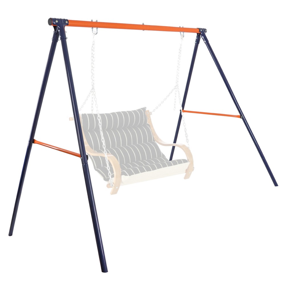 A-Frame Swing Stand Yard Lawn Playground + 48'' Spider Web Tree Swing Net