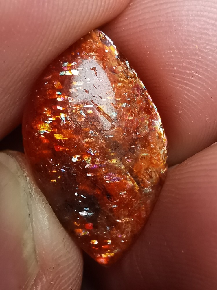Rainbow golden Sunstone cut and polished 30