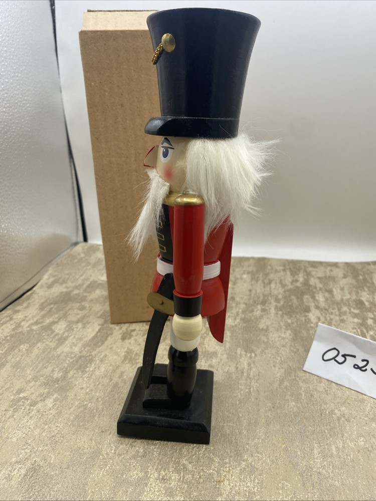 10" Wood Soldier Nutcracker With Sword & Box