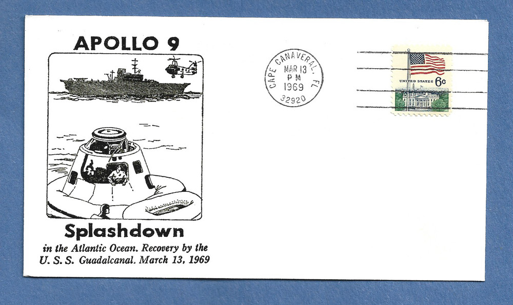 APOLLO 9 SPLASHDOWN MAR 13,1969  CAPE CENTENNIAL SPACE COVER NASA