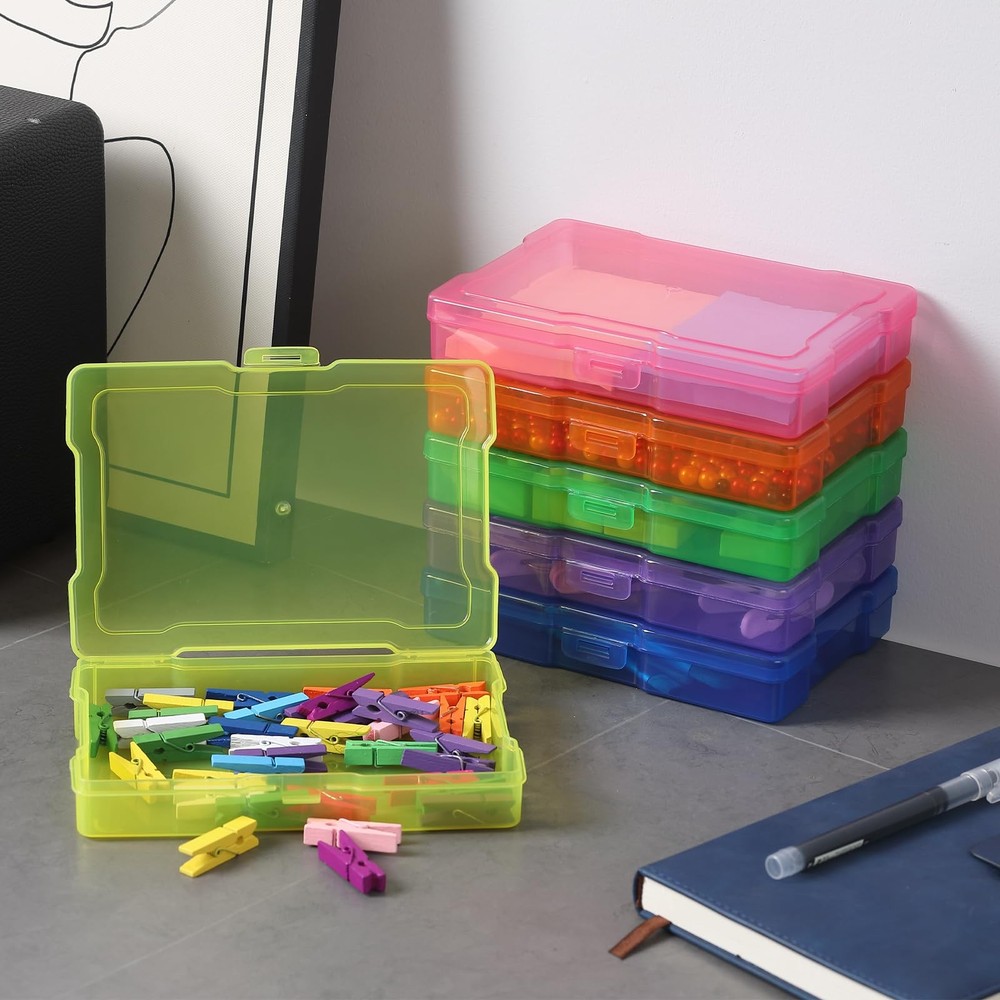Novelinks 4x6 Photo Storage Boxes 12-Pack - Transparent Organizer Cases