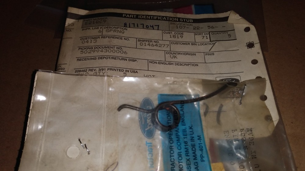 Ford Clutch Spring, Part # E21GC9 / 81717047