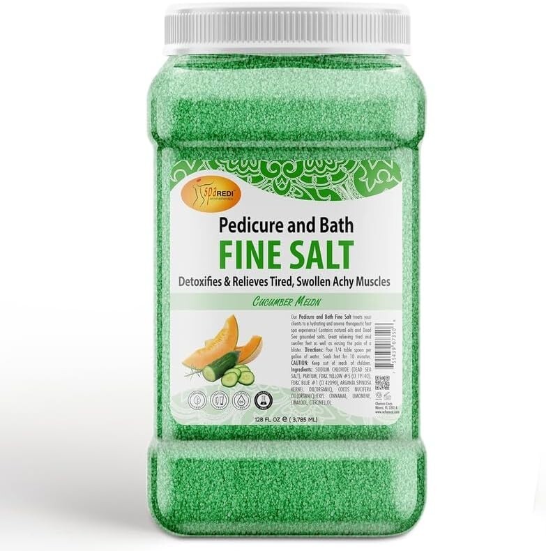 Spa Redi Pedi Bath Fine Salt Cucumber & Melon 128 oz