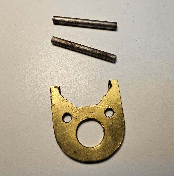 Spanish Jukar Sidelock Muzzleloader Stock Connector Transition Plate W/ Pins (C)