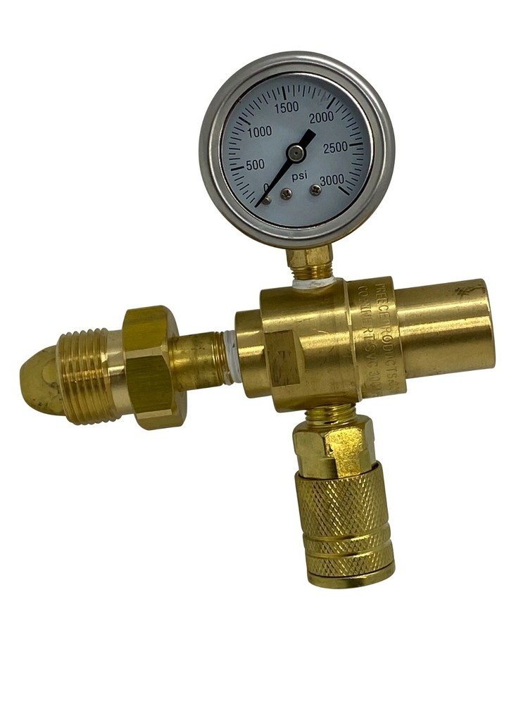 Nitrogen Single Gauge Fixed Flow Piston Regulator 150 PSI CGA 580 quick connect