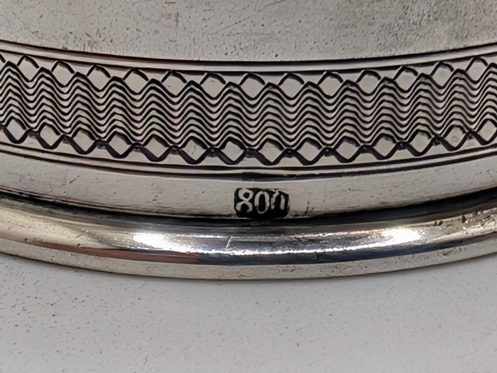 Antique German 800 Silver Napkin Ring "EF" initials engraving