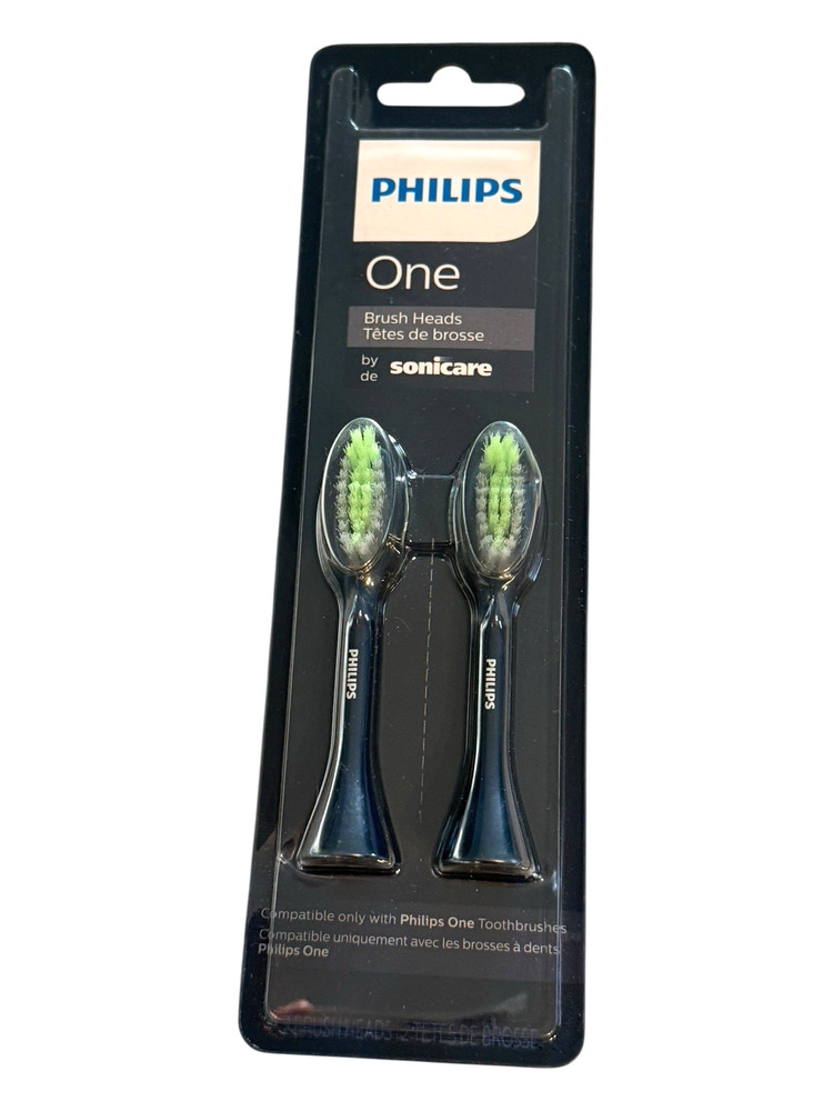 Philips One by Sonicare Replacement Electric Toothbrush Head - 2 pack - Black