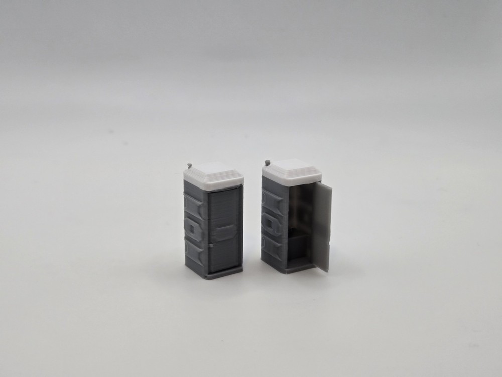 *2 pack* 1/87 Scale Porta-Potty Diorama Accessory Gray with White Top