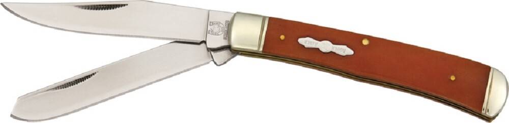 Rough Rider Smooth Brown Bone Trapper Folding Pocket Knife - NEW