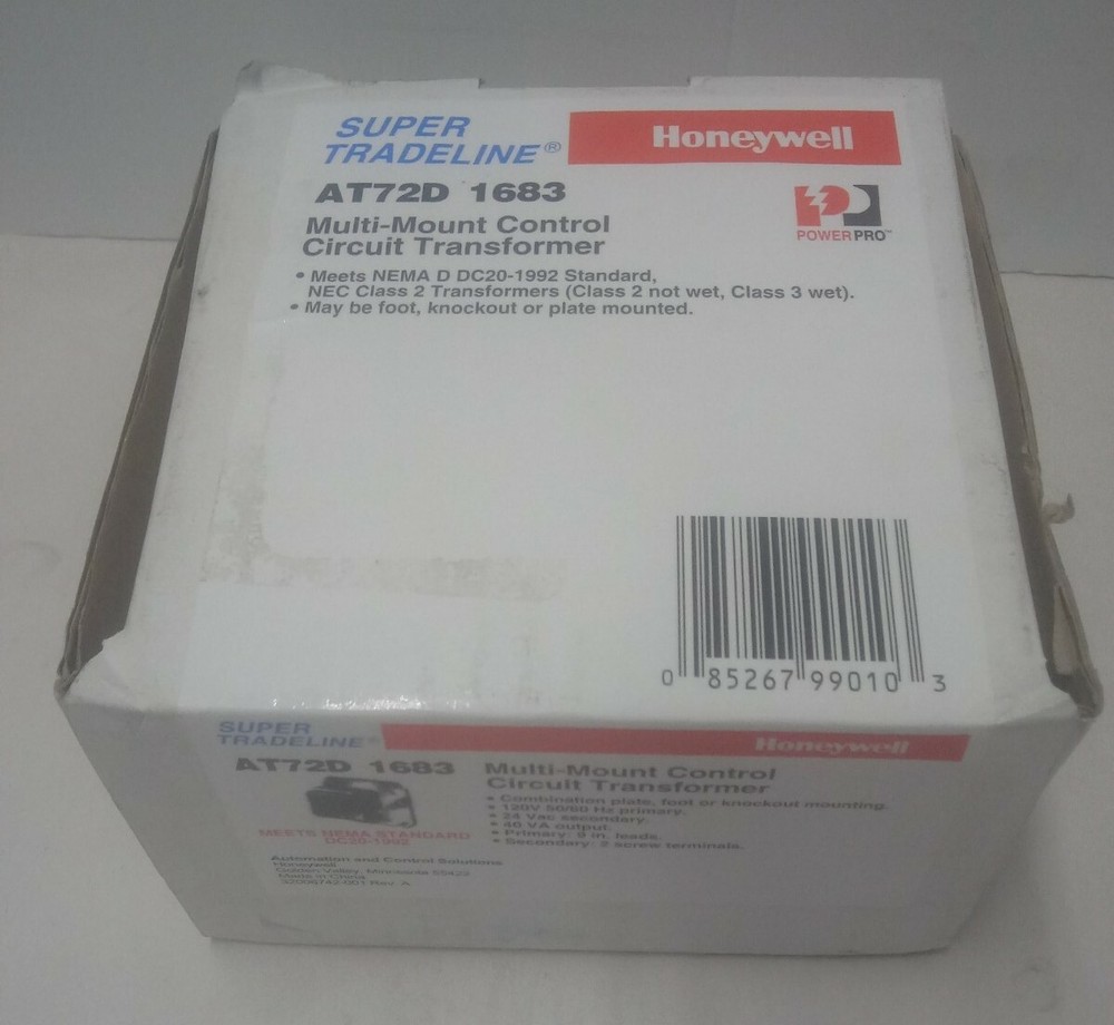 Honeywell Multi-Mount Control Circuit Transformer AT72D 1683