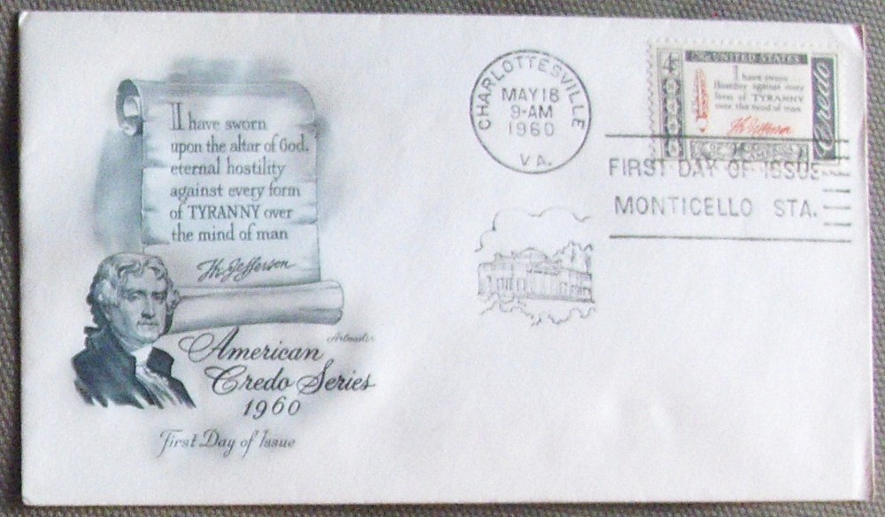 US FDC 4¢ SC #1141 AMERICAN CREDO Thomas Jefferson, 1960  Artmaster