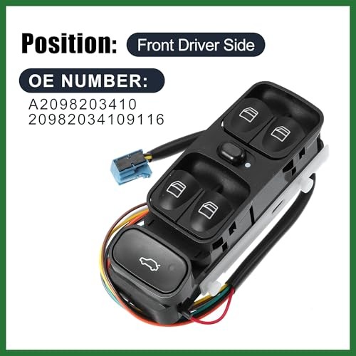A2098203410 20982034109116 Car Master Power Window Switch Front Driver Side