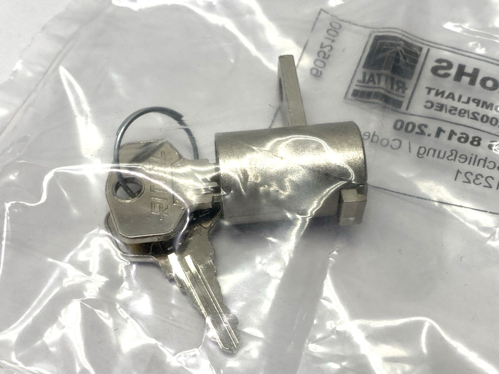 Rittal TS 8611.200 Lock and Pushbutton Insert for Handle Systems w/ 2 Keys