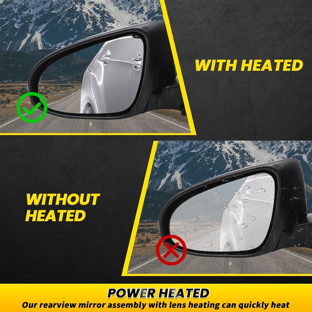 Left Driver Side Mirror Assembly Compatible with Corolla 2014-2019 Power & Heate