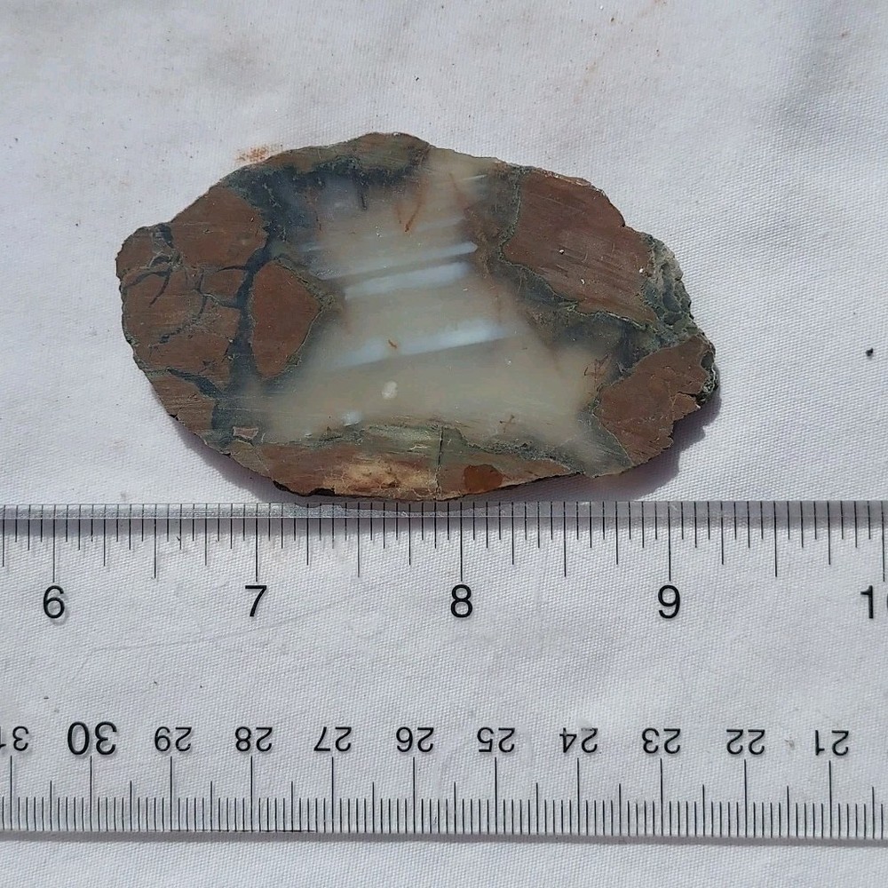 THUNDER EGG / GEODE SLICE ~ 25 grams / rough agate jasper mineral rock cab
