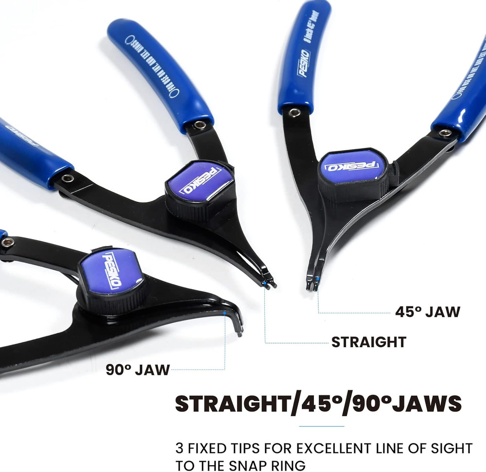 12-Piece Snap Ring Pliers Set Heavy Duty, Internal External Convertible Fixed Ti