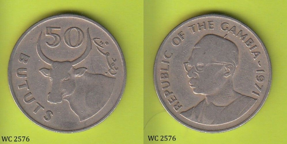Gambia 50 Bututs 1971 Coin C